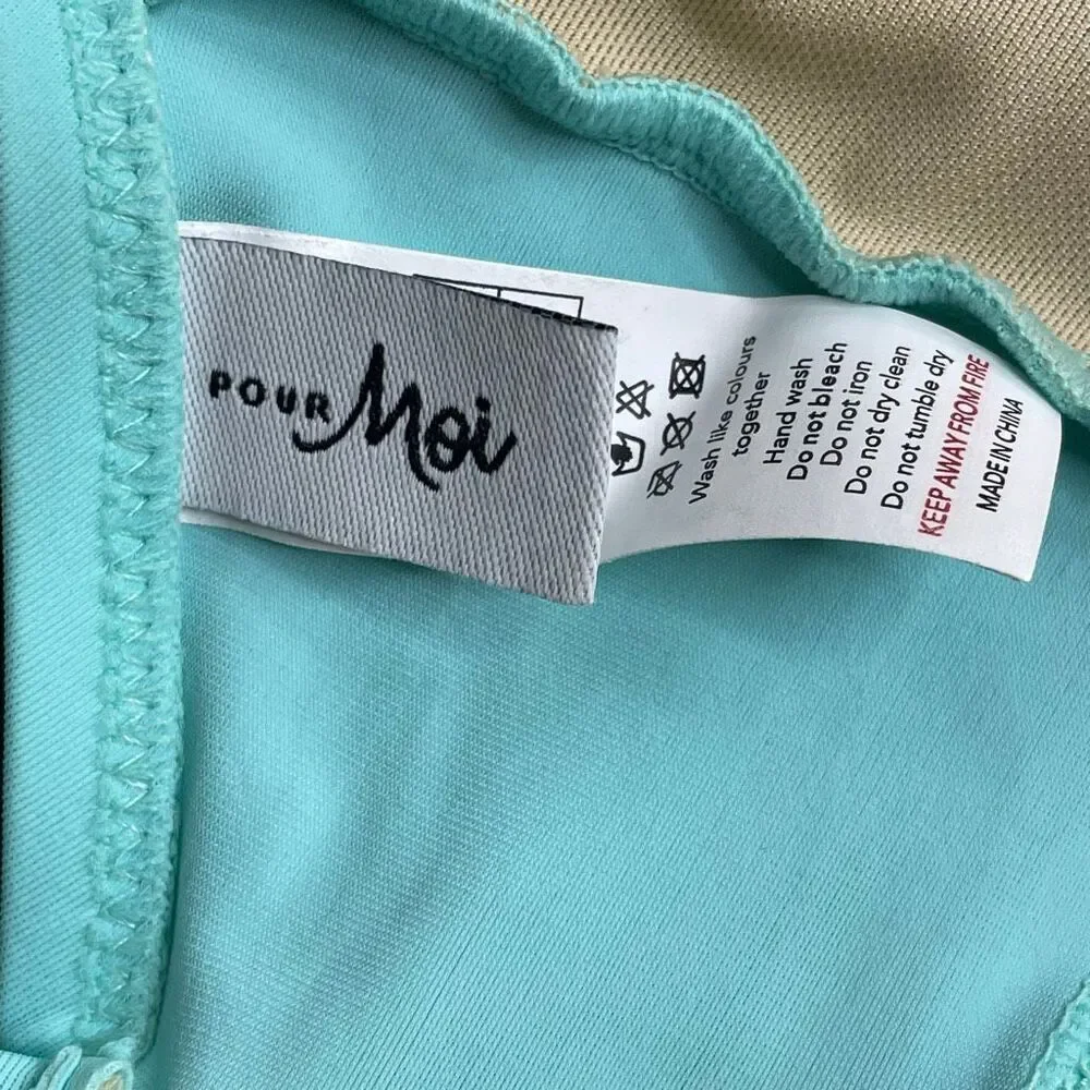 Pour Moi Space Frill Underwire Ruffle Bikini Top Mint Size 32H
